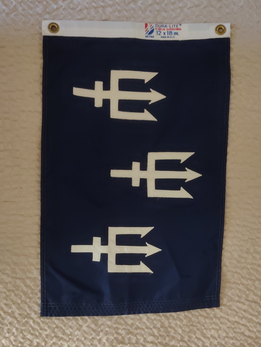 Vintage USA Power Squadron 3 Tridents Flag 12 X 18 Rare